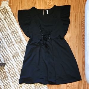 Xhilaration Black front Corset waist Mini dress